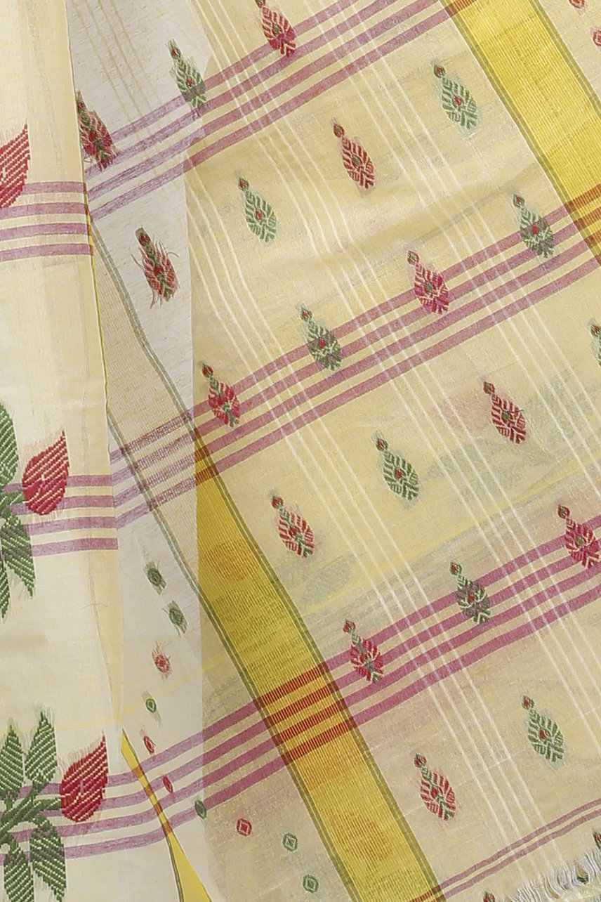 Yellow Pure Cotton Udichi Tant Saree (1157)